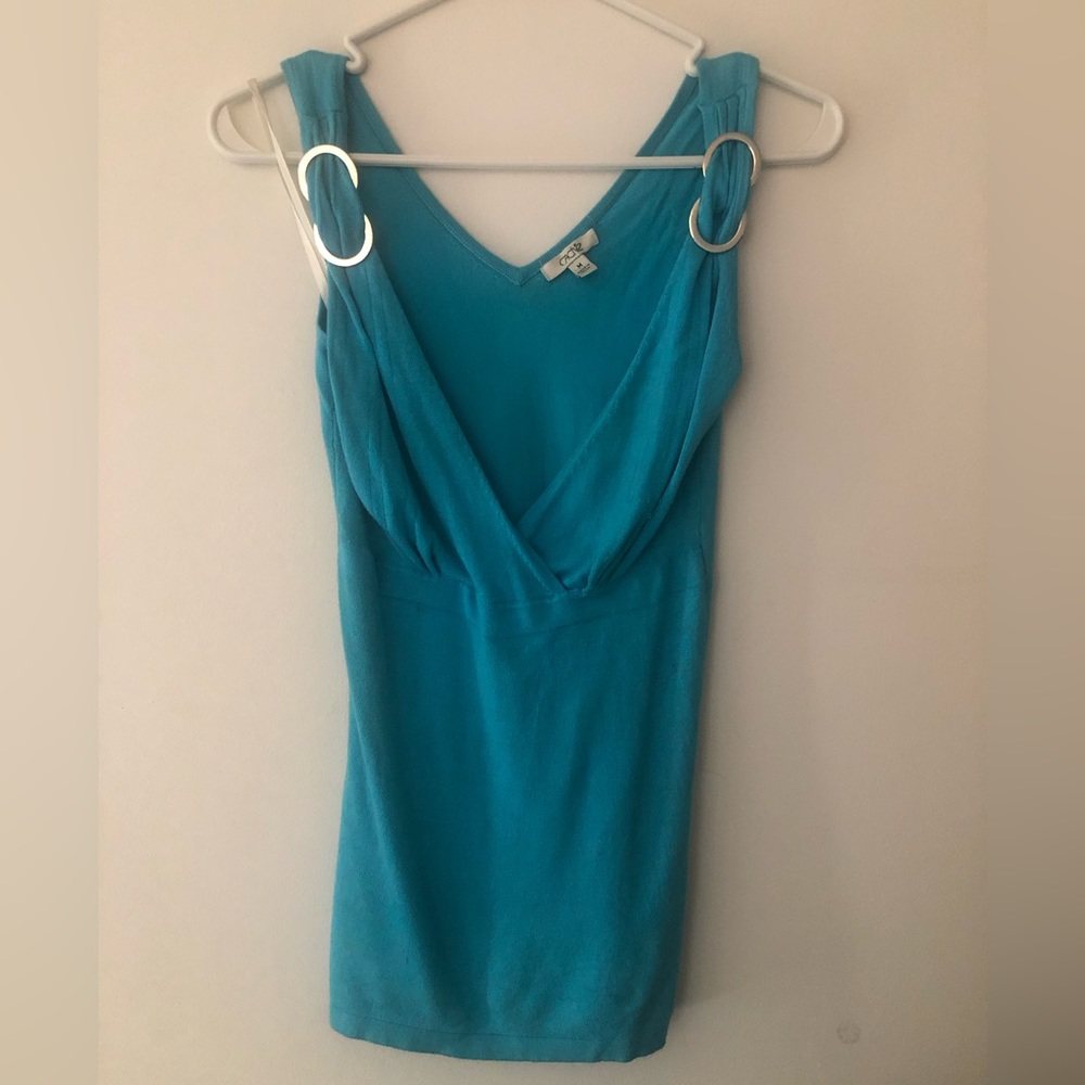 Cache sleeveless turquoise sweater Size Medium